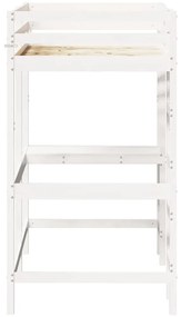 Letto soppalco con scrivania bianco 90x190 cm massello pino