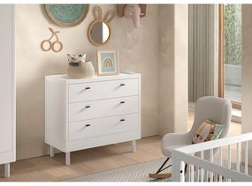 Cassettiera per bambini bianca in faggio massiccio 100x95x55 cm Forrest – Vipack