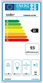 Cappa Sottopensile 60 Cm Potenza Aspirante 280 m3/h Tornado Inox Samet