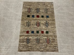 Gabbeh Tappeto 100 x 150 Grigio (Iran) Annodato A Mano