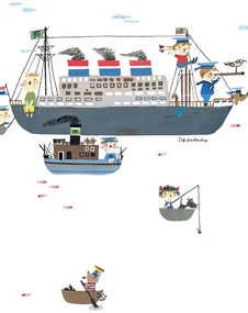KEK Amsterdam Carta da parati Holland America Line - White