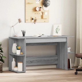 Scrivania Grigio Sonoma 140x50x75 Cm İn Legno Multistrato /