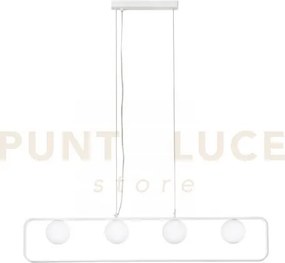 Lampadario a sospensione roxy bianca 4 luci attacco g9 100x10x120cm...