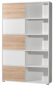 Libreria bianca in rovere 120x196 cm Slide - Germania