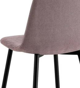 Sedia Da Pranzo Moderna In Tessuto Marrone Gambe Nere Irene