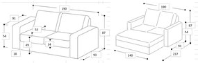 Divano letto turchese 190 cm Sonia - Scandic