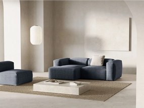 Divano angolare blu polveroso (con penisola a sinistra/con chaise lounge) con rivestimento in velluto a coste Bergamo – Cosmopolitan Design