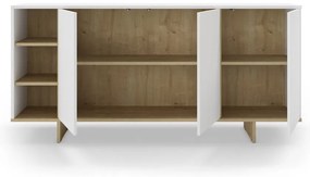 Cassettiera bassa bianca in rovere 170x80 cm Cequoia - Marckeric