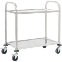 Carrello da Cucina a 2 Livelli 96,5x55x90 cm in Acciaio Inox 50912