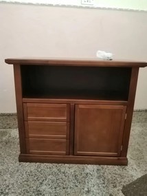 Mobile porta TV arte povera in legno con cassetti noce lucido 84x40x80 cm