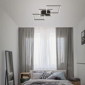 Plafoniera LED Frame nero IP20, 2600 lumen