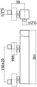 Paffoni Level Lea168dst Miscelatore Doccia Esterno con supporto a muro snodato in ABS doccetta e flessibile Steel Acciaio