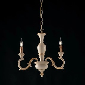 Bonetti Illumina - 3-light chandelier Fiorenza Avorio / Oro