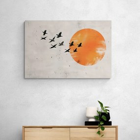 Quadro su tela – Japandi luna arancione