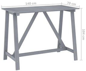 Set da Bar da Giardino 5 pz Grigio in Legno Massello di Acacia