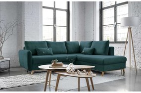 Divano letto angolare turchese L, angolo destro Scandic Lagom - Miuform