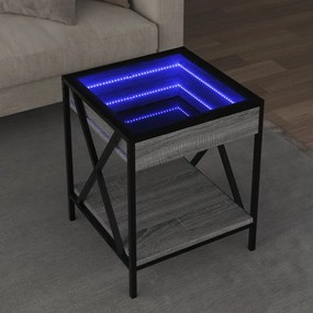 Tavolino Da Salotto Con Led Infinity Grigio Sonoma 40x40x49 Cm /