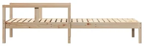 Lettino prendisole 199,5x62x55 cm in legno massello di pino