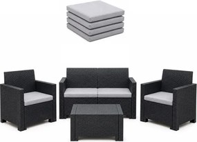 Cuscini Esterno e Giardino 55x45 cm Sfoderabili Grigio Set 4