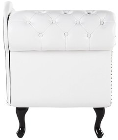 Chaise longue vintage sinistra in pelle sintetica bianca NIMES Beliani
