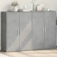 Credenze 2 pz Grigio Cemento 60x31x84 cm in Legno Multistrato 3276570