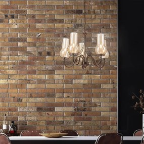 Brilagi - LED Lampadario a sospensione con catena COTTAGE 5xE14/40W/230V marrone