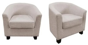 Poltrona Maja 70x63x68 Cm In Tessuto Boucle Marrone Chiaro