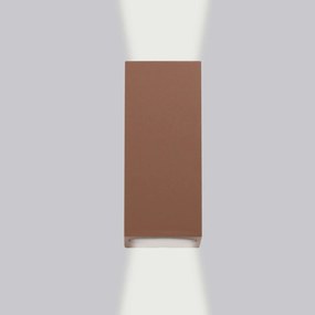 Applique Quadrata Bidirezionale IP65 - GU10 Mattone Corten