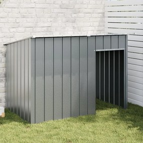Casetta cani con tetto antracite 153x91x110 cm acciaio zincato