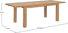Tavolo Da Esterno Allungabile 160-220 Cm In Legno Massello Rustico FSC Bounty Bizzotto