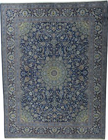 Kashmar Tappeto persiano 300 x 390 Blu (Iran) Annodato A Mano
