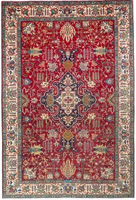 Tabriz Tappeto 290x190 Rosso (Iran) Annodato A Mano