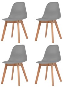 Sedie Da Pranzo 4 Pz Grigie İn Plastica /