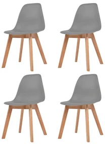 Sedie Da Pranzo 4 Pz Grigie İn Plastica /