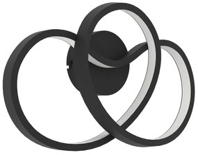 Applique LED design Gianella nero IP20, luce bianco caldo 1400 lumen, EGLO
