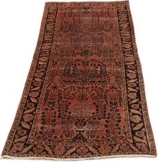 Antik Stilizzato Rosso Ruggine Blu Scuro Corsia 75x195 Cm