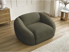 Poltrona verde con rivestimento in bouclé Tina – Bobochic Paris