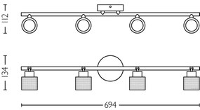 Philips - Faretto NIALL 4xGU10/5W/230V nero/ottone