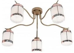 Redo 02-888 - Lampadario a plafone DEKOR 5xE27/42W/230V diametro 52,3 cm bronzo