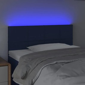Testiera a led blu 80x5x78/88 cm in tessuto