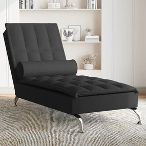 Chaise longue massaggi con capezzale nero in tessuto