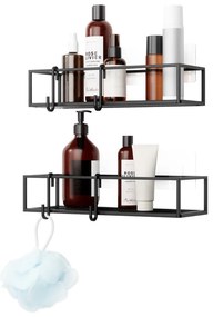 Mensola da bagno autoportante in acciaio nero Cubiko - Umbra