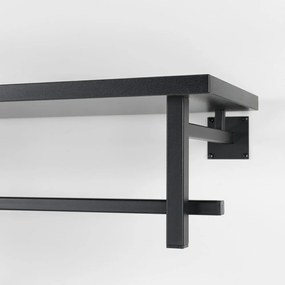 Attaccapanni da parete nero in metallo con scaffale 76 cm Simplon – Spinder Design