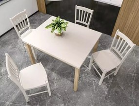 Tavolo Adam in MDF effetto rovere Cremona Torro e piano laminato color cashmere – 90x65 cm