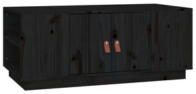 Tavolino da salotto nero 100x50x41 cm in legno massello di pino