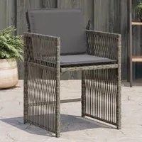 Sedie da Giardino con Cuscini 4pz Grigio in Polyrattan 365036