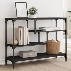 Tavolino Consolle Nero 100x30x75 Cm İn Legno Multistrato /