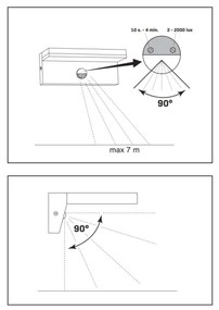 LED Applique da esterno con sensore TESA LED/10W/230V IP54 nero