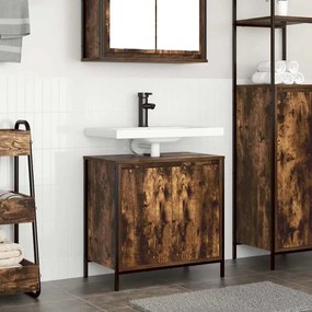 Mobile Lavabo Da Bagno Rovere Fumo 60x34,5x60 Cm /