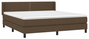 Giroletto a molle con materasso marrone scuro 180x200cm tessuto